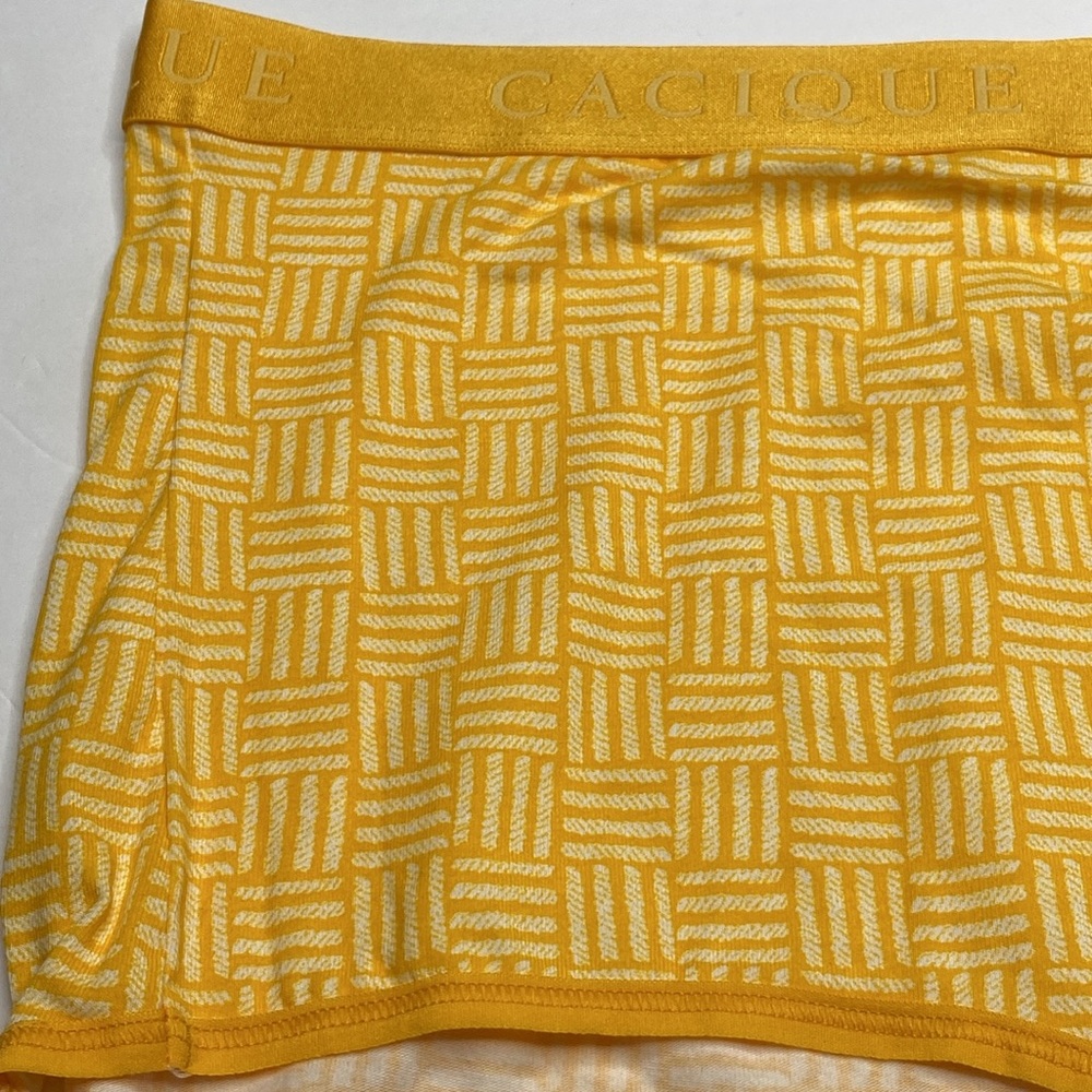 30/32 yellow geometric cotton full brief panty wide waistband NWT Lane Bryant 5x - Picture 2 of 7